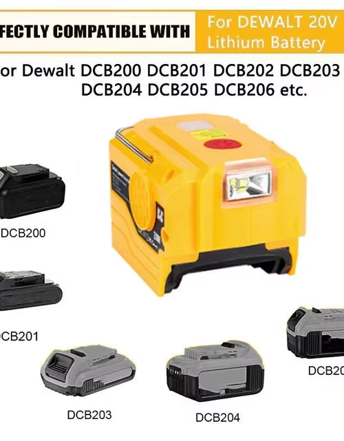 Load image into Gallery viewer, PowerPro Dewalt Battery Inverter – 18V-20V DC to 120V/220V AC with Dual USB, Ultimate Outdoor Power Adapter
