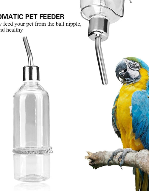 Load image into Gallery viewer, Pet Feeder Automatic Pet Water Dispenser Practical Parrot Water Drinking Feeding Bottle with Stainless Steel Ball Nipple (S)

