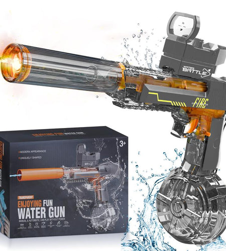 Electric Water Blaster with LED Lights, Water Shooter Powerful Squirt Water Pistol for Kids/Aldults, Long Range Shoot Reach 26-35Ft, High Powered IP67 Waterproof for Summer, Outdoor,Party,Birthday Gift, Swimming Pools Toy